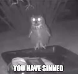 You Have Sinned Owl Meme Template