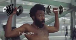 Donald Glover with Dumbells Meme Template