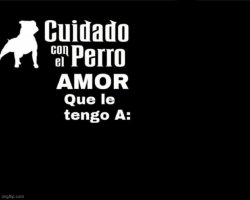 Cuidado con el perro amor que le tengo  a Meme Template