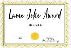 Lame joke award Meme Template