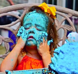 cookie monster cake little girl Meme Template