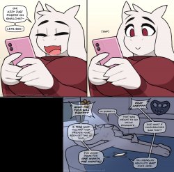 Toriel sees weird stuff on asriel's snailchat Meme Template