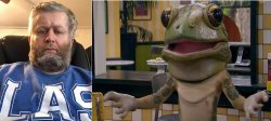 Andrew Taylor then and Andrew Taylor the frog Meme Template