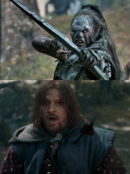 Orc shoots Boromir Meme Template