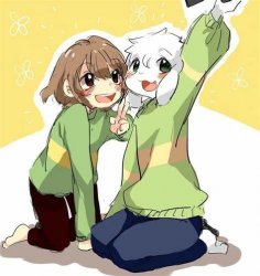 Asriel and Chara Meme Template