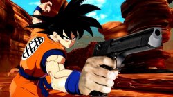 Dragon Ball FighterZ Base Goku with gun Meme Template