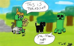 hell cat and paradise cat Meme Template