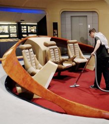 Guy Vacuuming Star Trek Next Generation Bridge Meme Template
