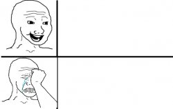 Happy wojak crying wojak Meme Template