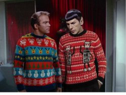 KIRK AND SPOCK CHRISTMAS WITH KIRK ON  THE LEFT Meme Template