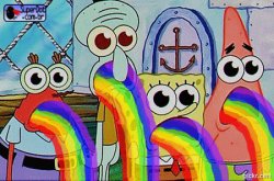 Spongebob rainbow barf of beastly barflisk (no gif) Meme Template