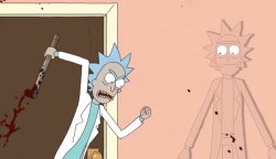 Rick camouflaged to a wall Meme Template