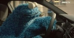 COOKIE MONSTER AT THE WHEEL Meme Template