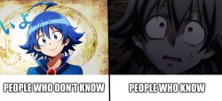 People who dont know and people who know Mairuma version Meme Template