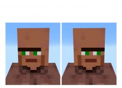 Villager looking right and left Meme Template