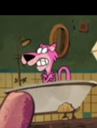 Snagglepuss in the shower Meme Template