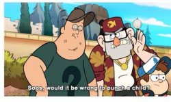 Soos would it be wrong to punch a child Meme Template