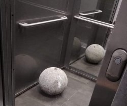 Stone ball in lift Meme Template