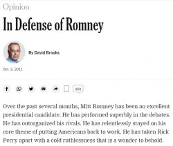 David Brooks in defense of Romney Meme Template