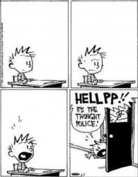 Calvin Hobbes Thought Police Meme Template