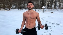 shirtless guy in snow Meme Template