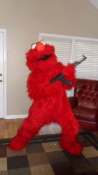 Russian Elmo holding AK and IP Address Meme Template