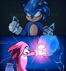 Knuckles Blocks Sonic Meme Template