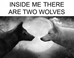 Inside me there are two wolves Meme Template