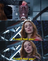 Wandavision I can't feel you Meme Template