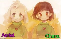 Asriel and Chara temp Meme Template