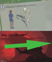 give child upvotes Meme Template
