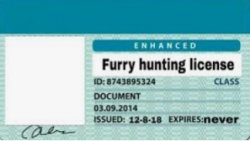 Furry hunting licence Meme Template