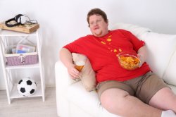 fat man on couch eating chips Meme Template