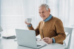 Old man with computer Meme Template