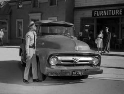 BARNEY FIFE GETS HIS FOOT RUN OVER, VINTAGE FORD TRUCK, MAYBERRY Meme Template
