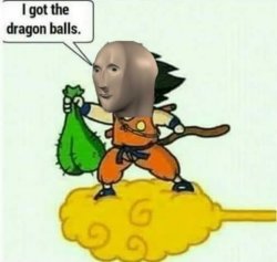 Goku got the dragonballs Meme Template