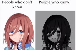 People who know, People who don't know Miku Nakano version Meme Template