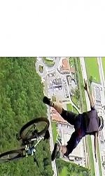 Man Falling Off Bike Mid-Air Meme Template