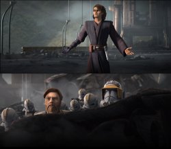 Anakin in Clone Wars Meme Template