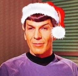 Spock in Santa Hat Meme Template