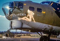 Queenie B-17 WWII nose art Meme Template