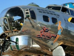 Sentimental Journey B-17 WWII nose art Meme Template