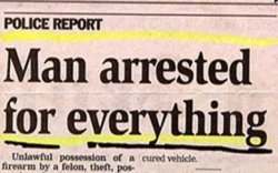 man arrested for everything Meme Template