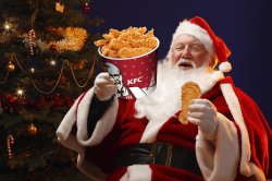 Santa Eats Chicken Meme Template