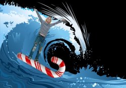 Kurt Cobain on a Candy Cane Meme Template
