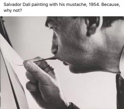 Salvador Dali painting with mustache Meme Template