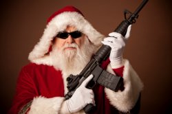 Santa with a gun Meme Template