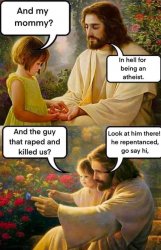 Rapist goes to heaven Meme Template