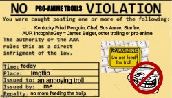 no troll violation Meme Template