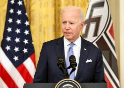 Joe Biden with US and Nazi German Flag Meme Template